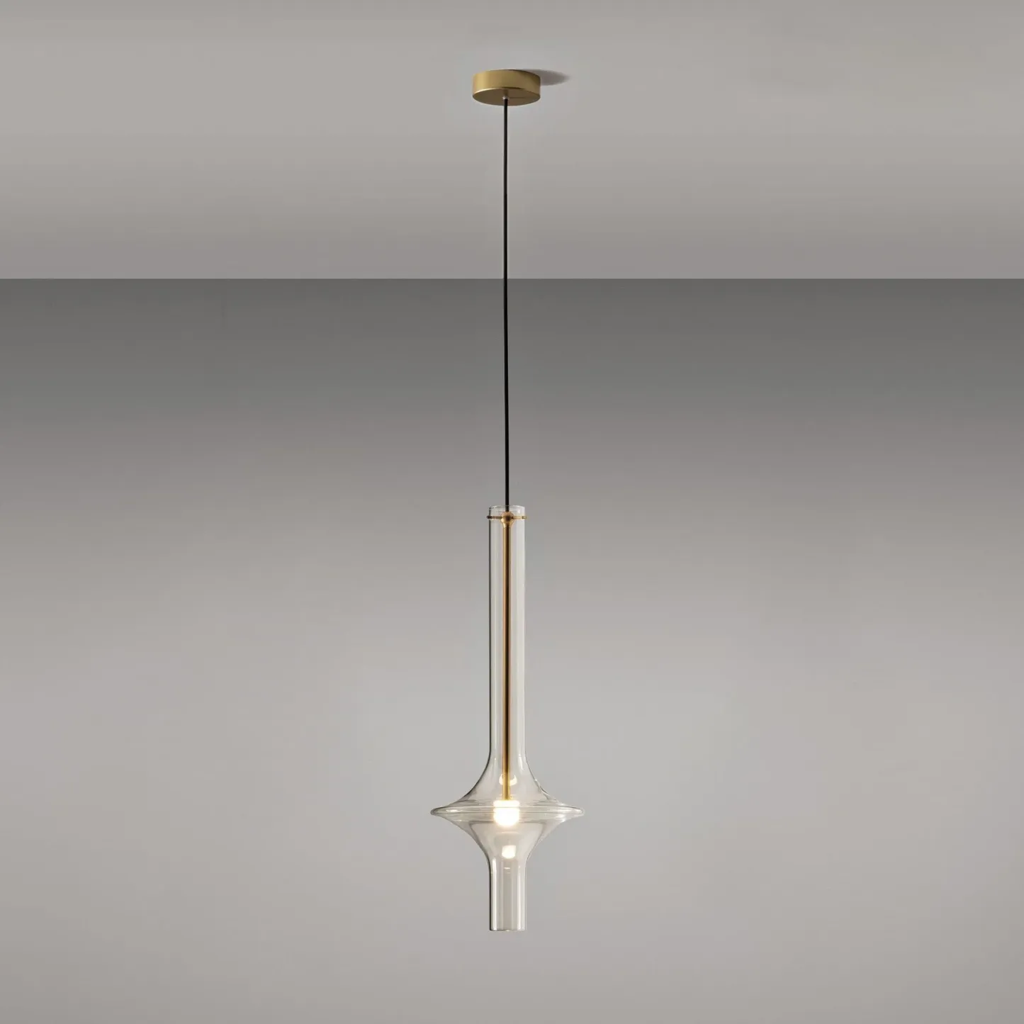 Hailie Minimalism Glass  Metal Pendant Light Bedroom Living Room