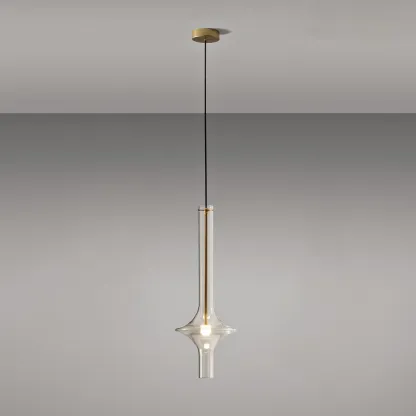Hailie Minimalism Glass  Metal Pendant Light Bedroom Living Room