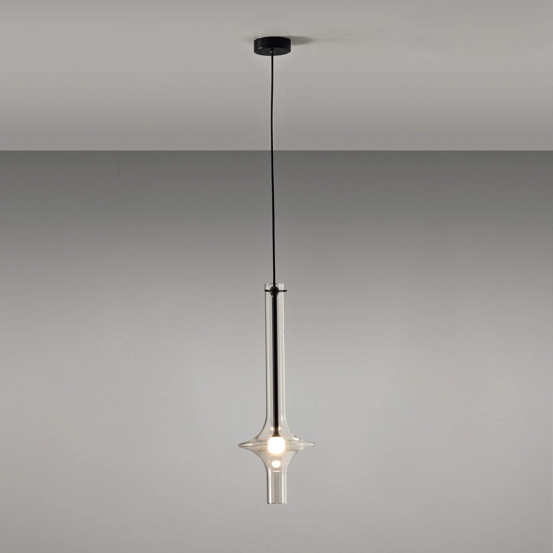 Hailie Minimalism Glass  Metal Pendant Light Bedroom Living Room