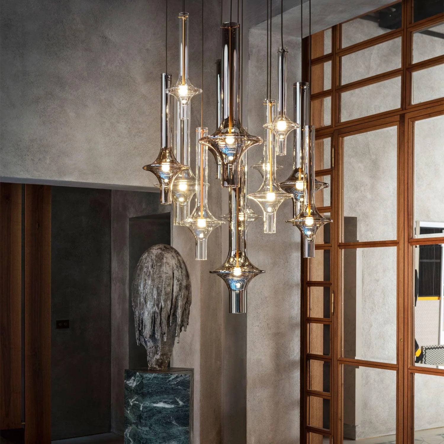 Hailie Minimalismo Vidrio Metal Lámpara Colgante Dormitorio Salón