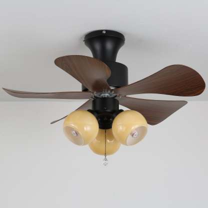 Ventilador de Techo con Luz Lunara Vintage de Madera con control remoto