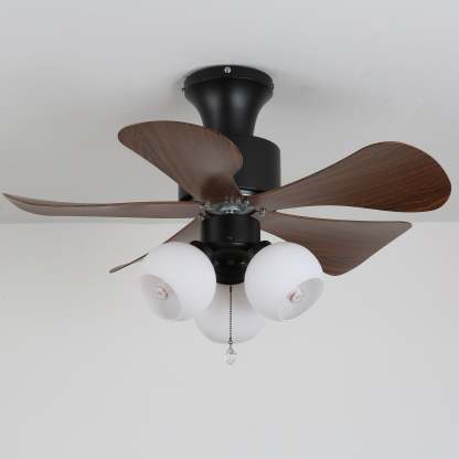 Ventilador de Techo con Luz Lunara Vintage de Madera con fuente de luz LED