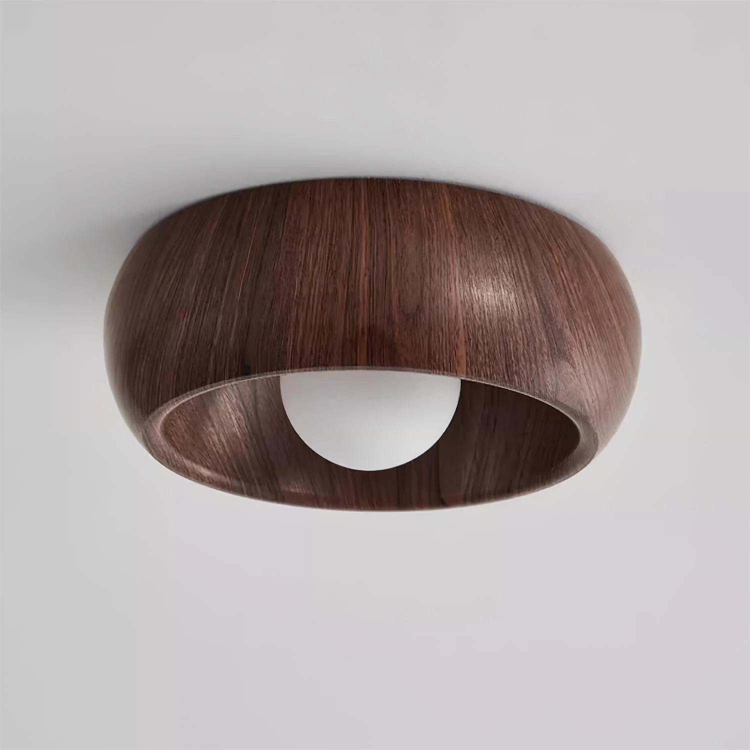 Muto Modern Round Wood Ceiling Light Fixture Hallway Bedroom Living Room