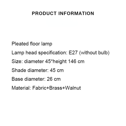 Ozawa Moderna Simple Metal/Tela Lámpara de Pie/Mesa, Nogal