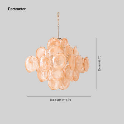 Verona Apricot Glass Chandelier
