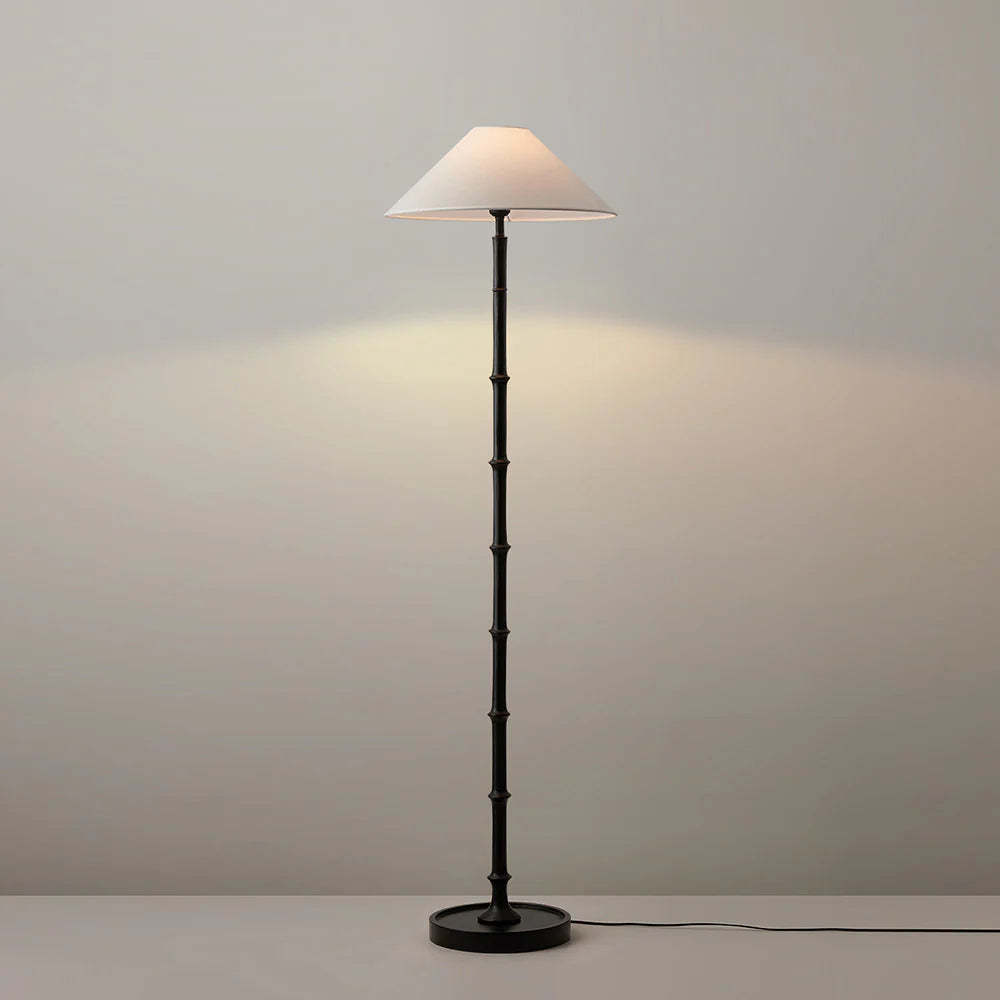 Retro Crackle Black Resin Floor Lamp