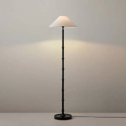 Retro Crackle Black Resin Floor Lamp