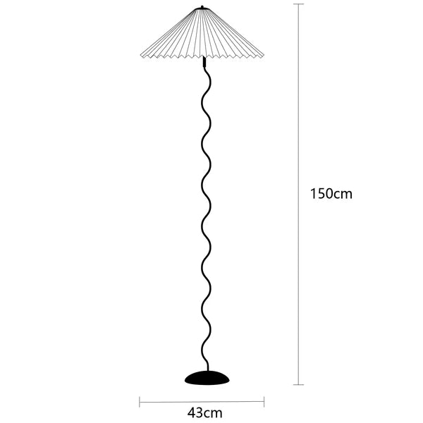 Retro Squiggle Metal Floor Lamp