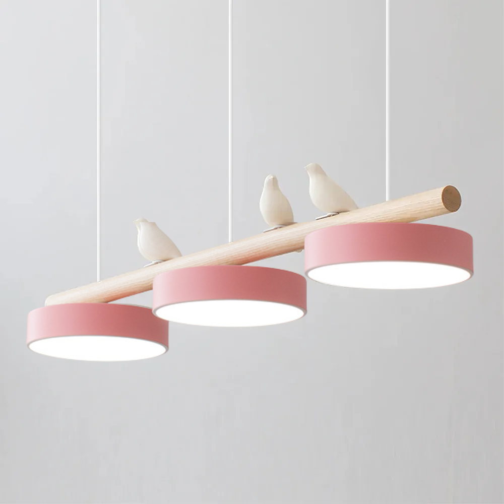 Morandi Moderna Metal Madera Resina Acrílico Lámpara Colgante Comedor Dormitorio