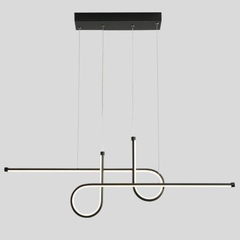 Bouvet Lámpara Colgante LED Comedor/Mesa de Comedor, Negro/Oro, Metal