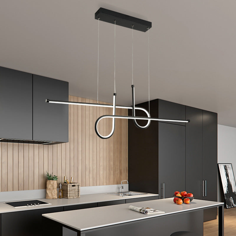 Bouvet Lámpara Colgante LED Comedor/Mesa de Comedor, Negro/Oro, Metal