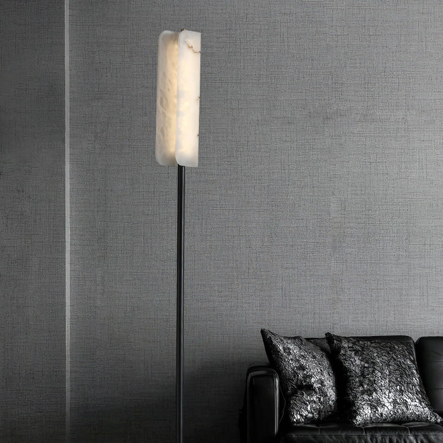 Dune Minimalist Alabaster Floor Lamp