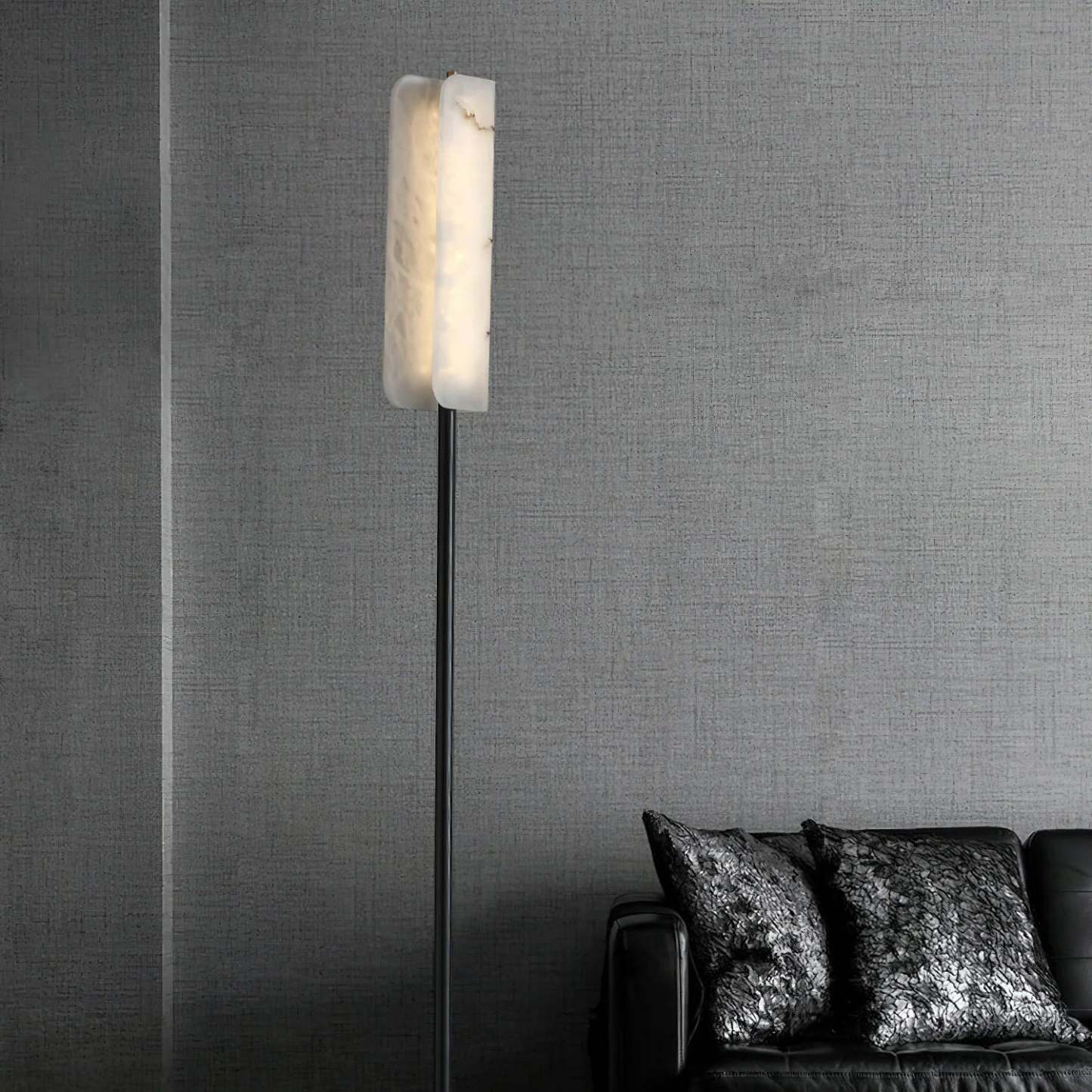 Dune Minimalist Alabaster Floor Lamp