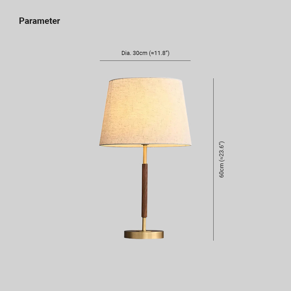 Hakka Brass Walnut Table Lamp