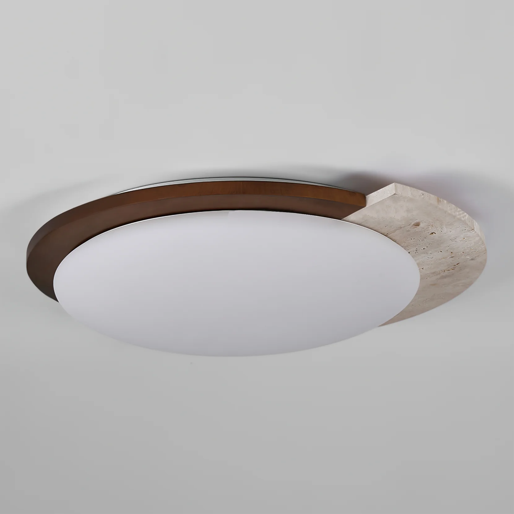 Zaid Vintage Redonda Acrílico Madera Lámpara de Techo Dormitorio Sala de Estar