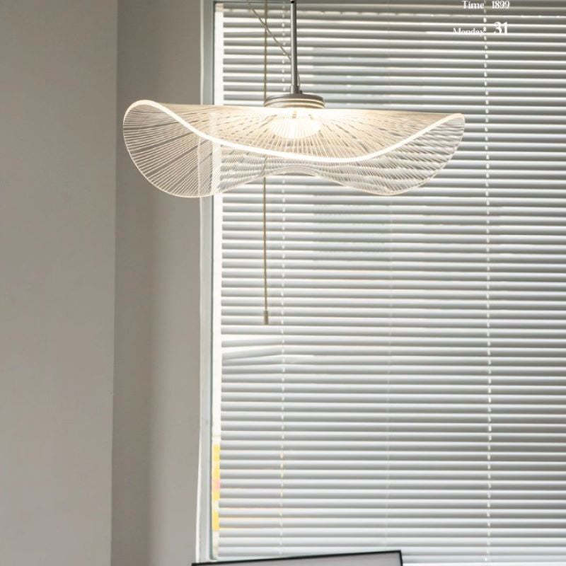 Renée Diseño Loto Hoja Metal Acrílico LED Lámpara Colgante Dormitorio