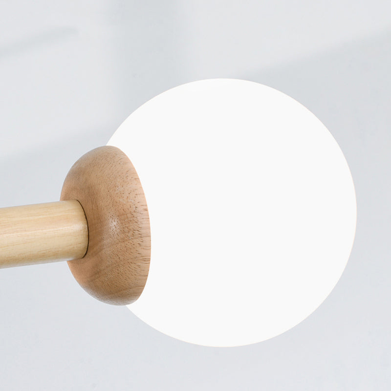 Ozawa Nórdica Multiple Bolas Vidrio Lámpara de Techo Madera