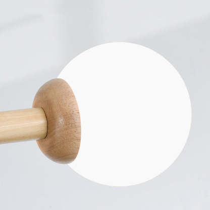 Ozawa Nórdica Multiple Bolas Vidrio Lámpara de Techo Madera