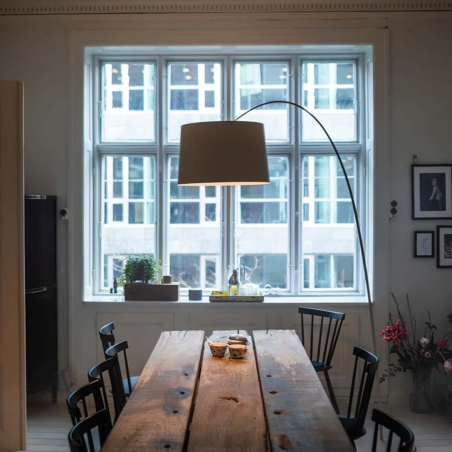 Axis Curved Drum Shade Floor Lamp