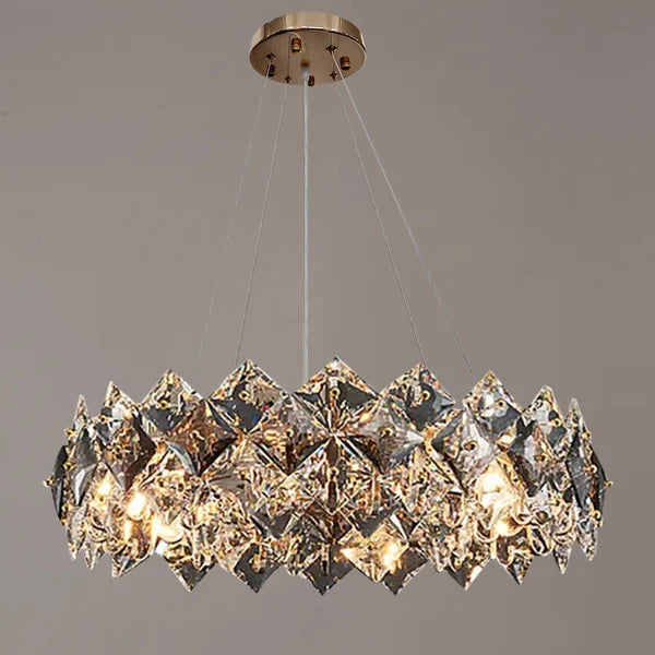 Marilyn Moderno 6-Luz Tiered Crystal Lámparas de Araña With Ajustable Cables