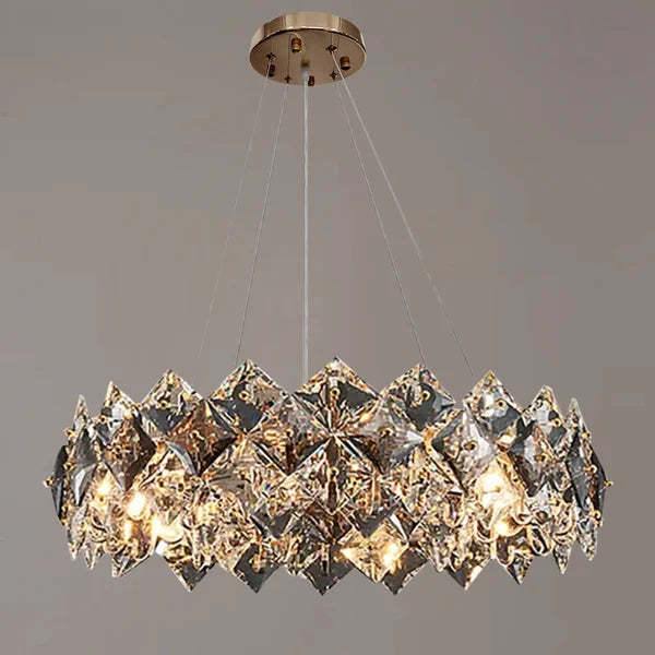 Marilyn Moderno 6-Luz Tiered Crystal Lámparas de Araña With Ajustable Cables