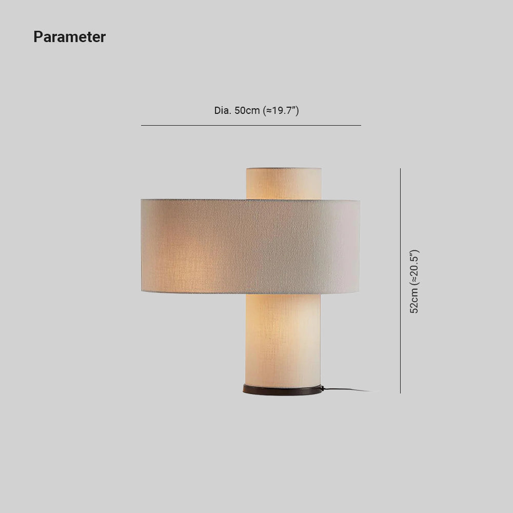 Hakka Fabric Beige Table Lamp