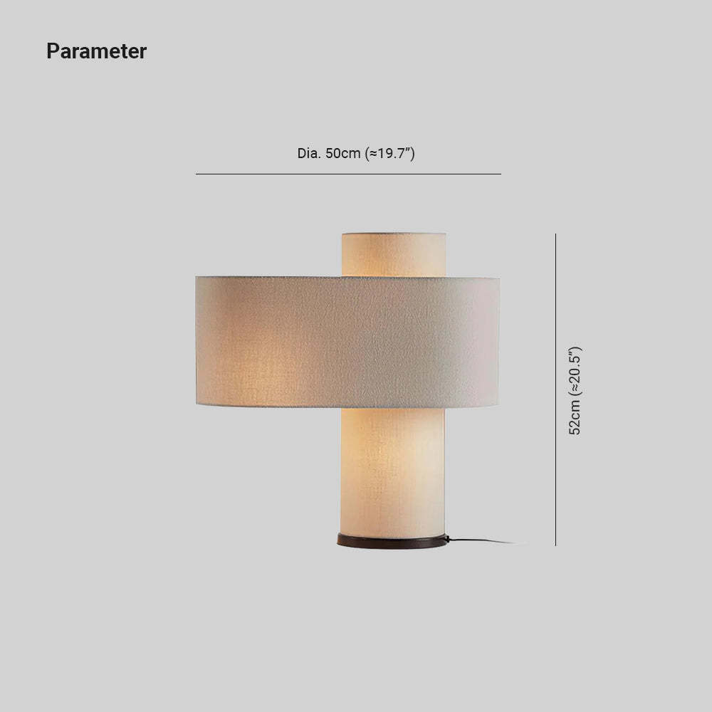 Hakka Fabric Beige Table Lamp