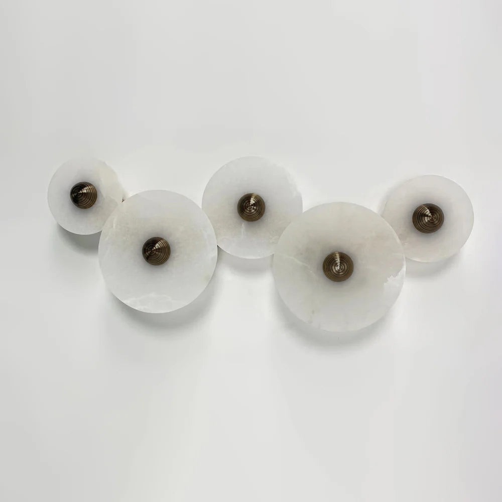 Artelux Round Alabaster Combination Wall Lamp