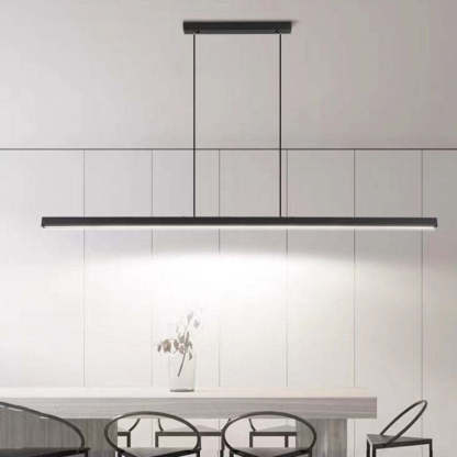 Edge Moderna Lineal Metal Lámpara Colgante Negra/Marrón