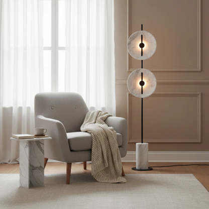 Dune Marble Round Resin Floor Lamp