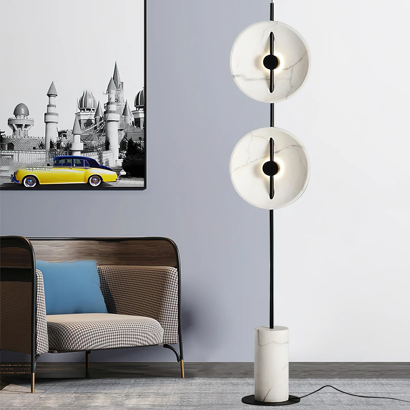 Dune Marble Round Resin Floor Lamp