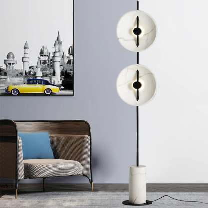 Dune Marble Round Resin Floor Lamp