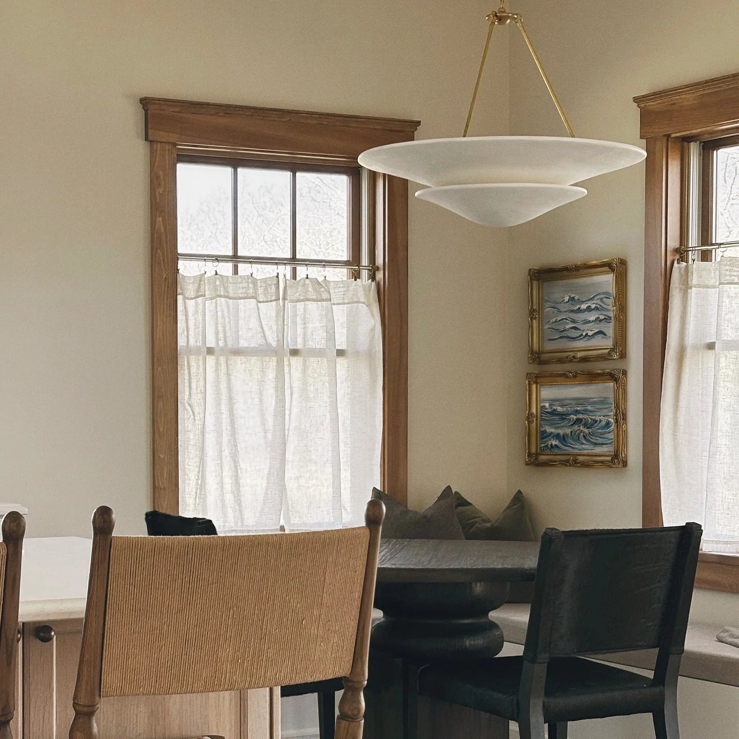 Retro Plaster Brass Chandelier