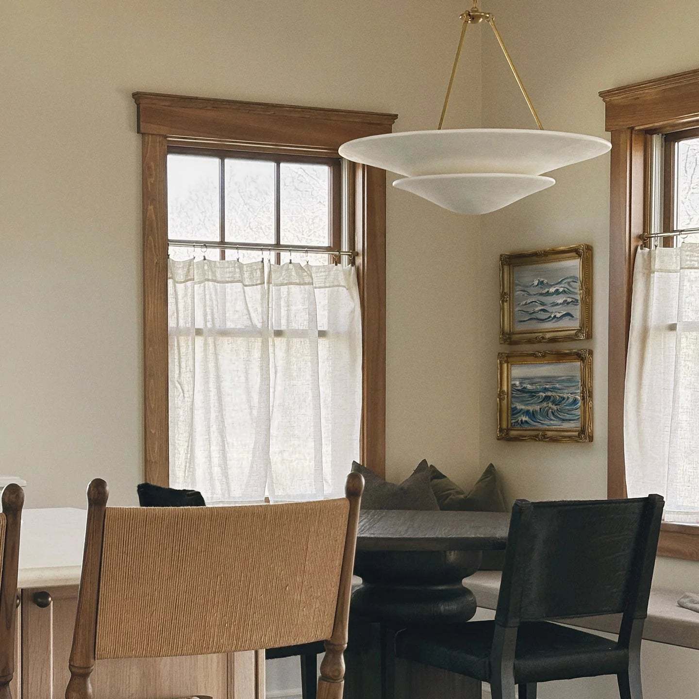 Retro Plaster Brass Chandelier