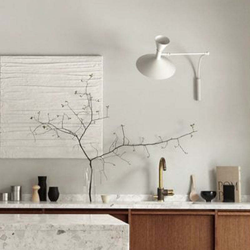 Brady Moderno Diseño Metal Aplique de Pared Blanco/Negro/Gris