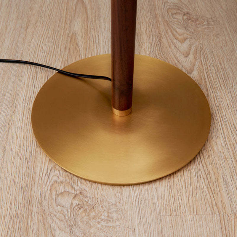 Ozawa Moderna Simple Metal/Tela Lámpara de Pie/Mesa, Nogal