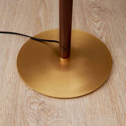 Ozawa Moderna Simple Metal/Tela Lámpara de Pie/Mesa, Nogal