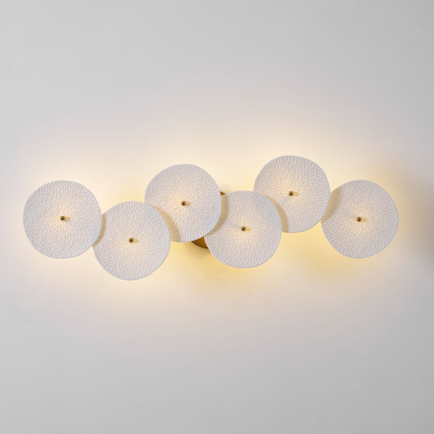 Hakka Contemporary Ceramic Brass Lotus Petal Wall Light