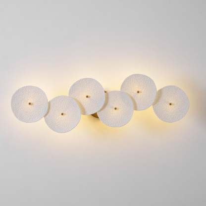 Hakka Contemporary Ceramic Brass Lotus Petal Wall Light