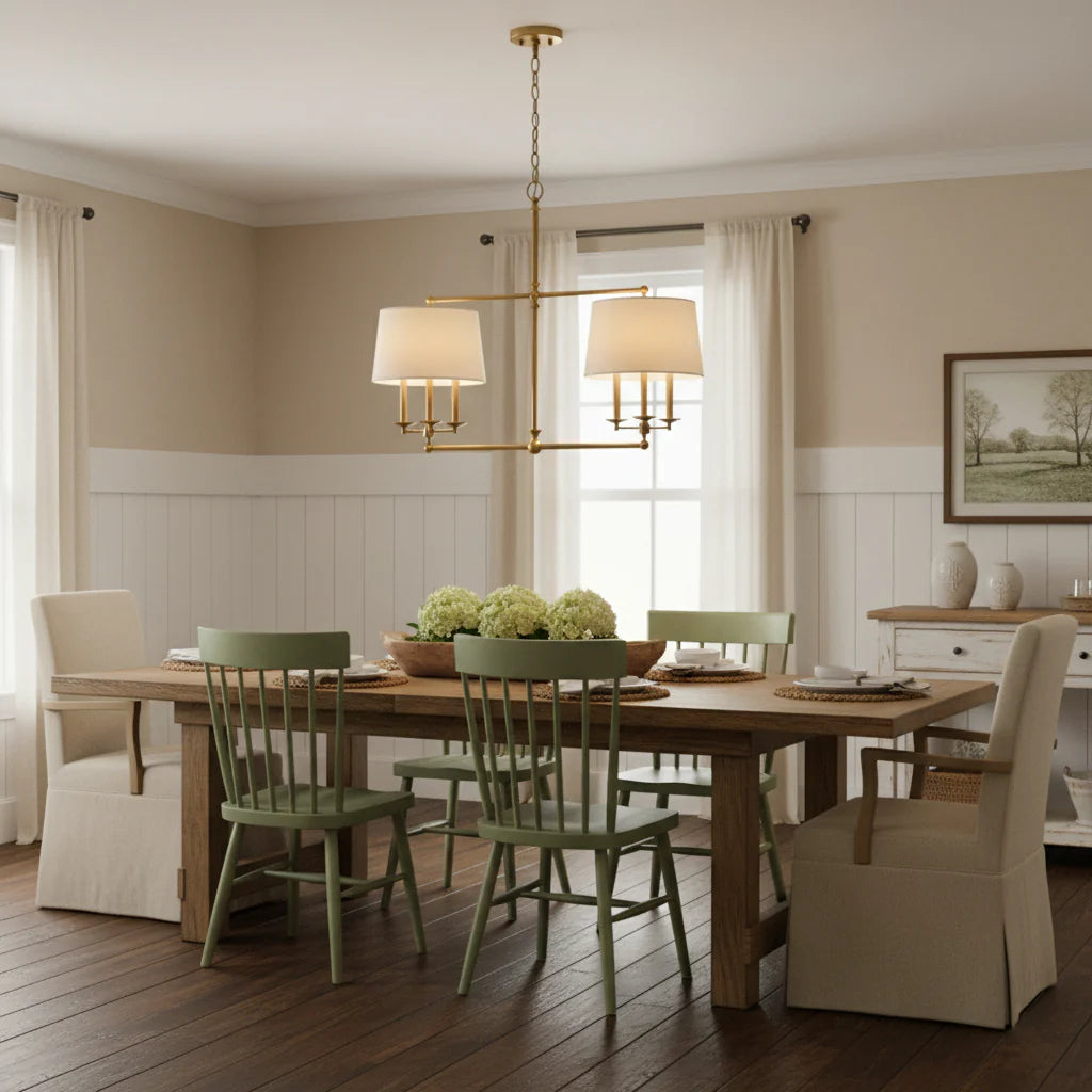 Axis Fabric Brass Chandelier