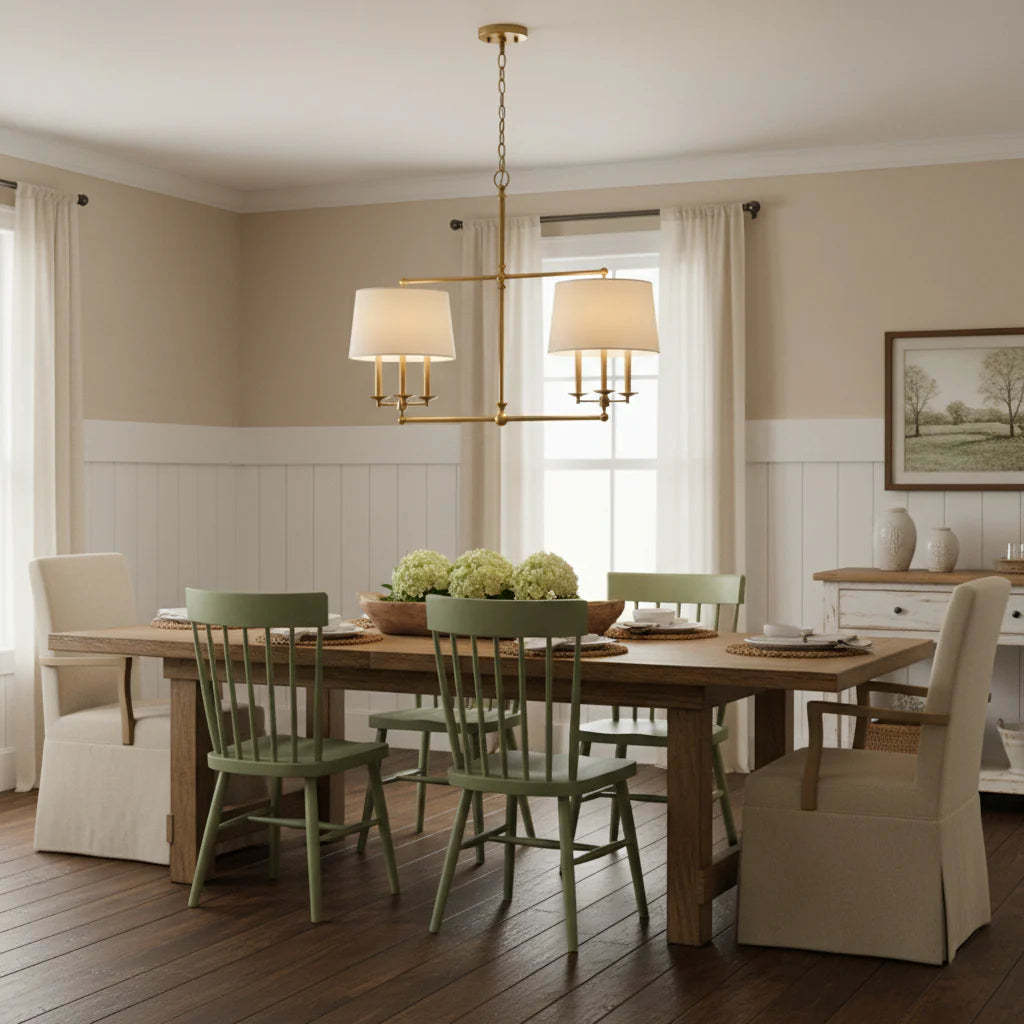 Axis Fabric Brass Chandelier