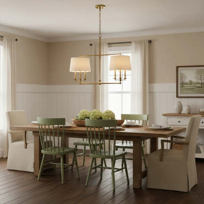 Axis Fabric Brass Chandelier