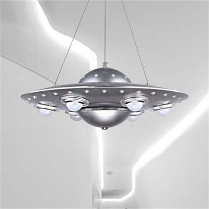 Alessio Diseño OVNI LED Lámpara Colgante Plata Dormitorio/Habitación Infantil Metal y Vidrio ∅ 50CM