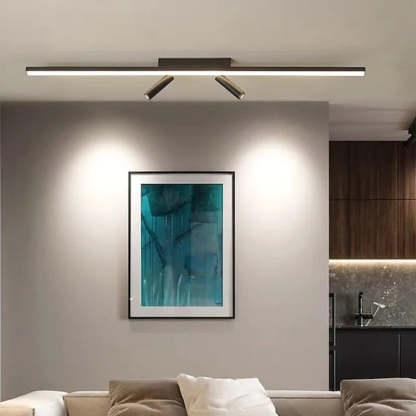 Haney Moderna Lineal Doble Foco Metal Lámpara de Techo Negra