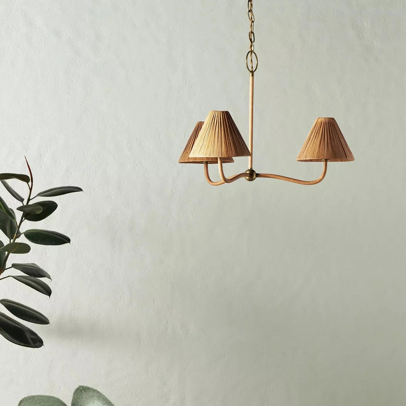 Hakka Rattan Metal Chandelier