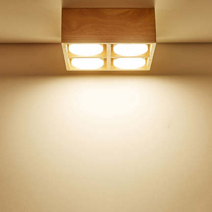 Ozawa Moderna Cuadrada Madera/Acrílico Lámpara de Techo Madera