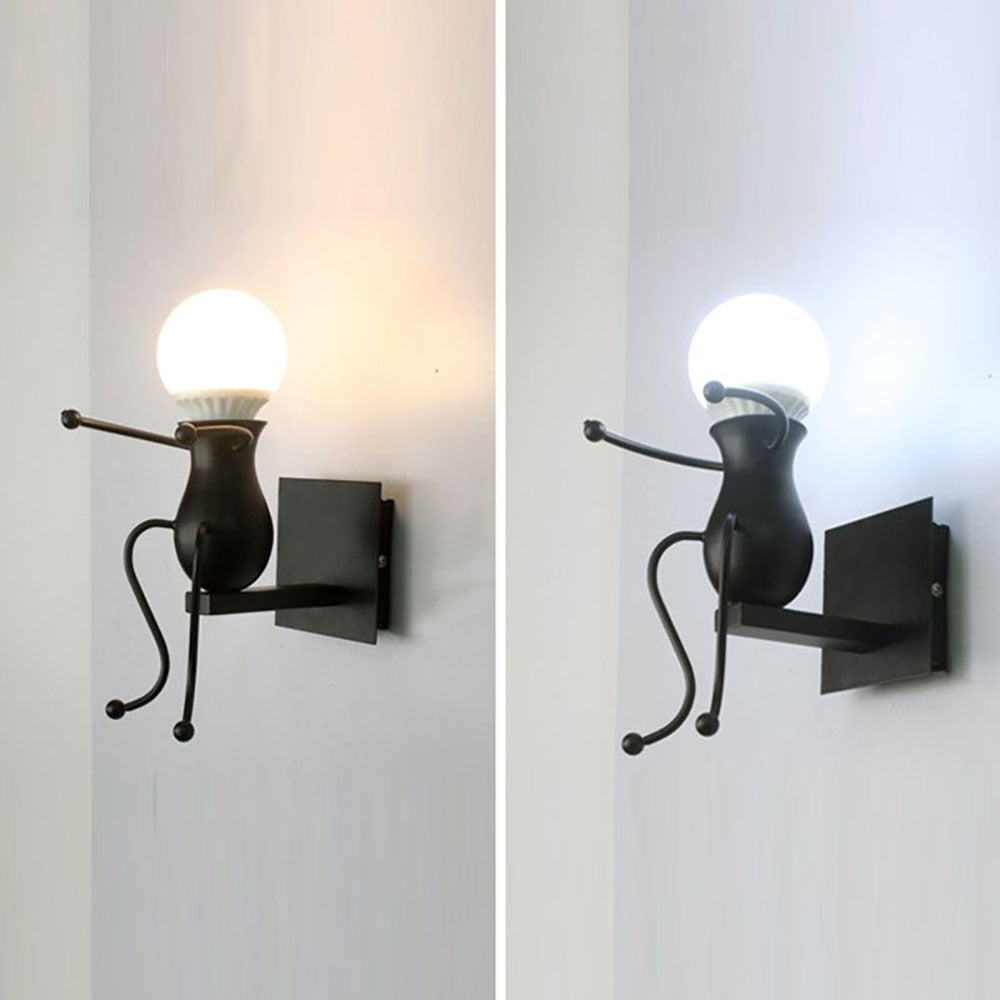 Luxo Lindo Metal LED Aplique de Pared Negro/Blanco