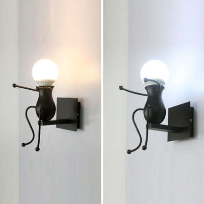 Luxo Lindo Metal LED Aplique de Pared Negro/Blanco