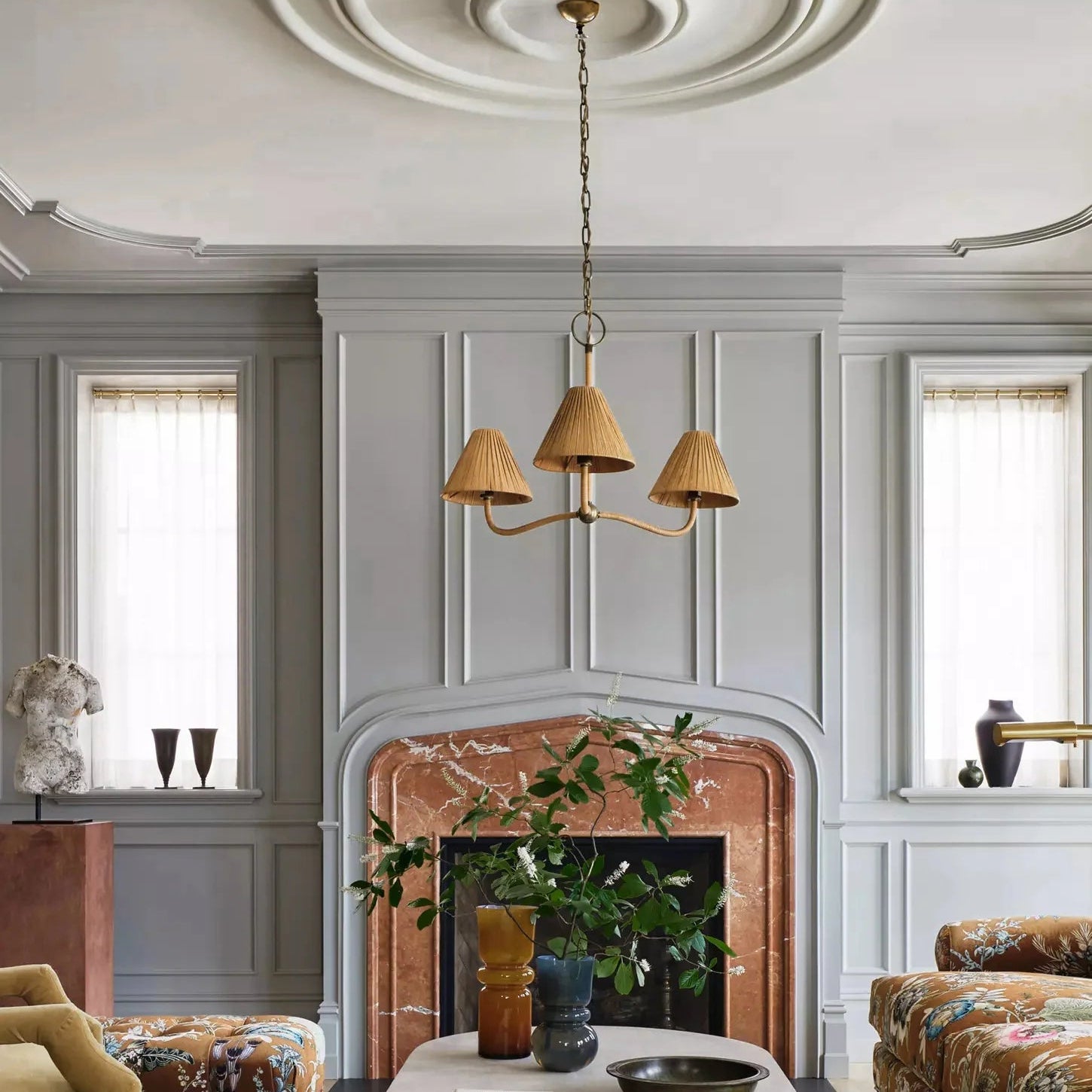 Hakka Rattan Metal Chandelier