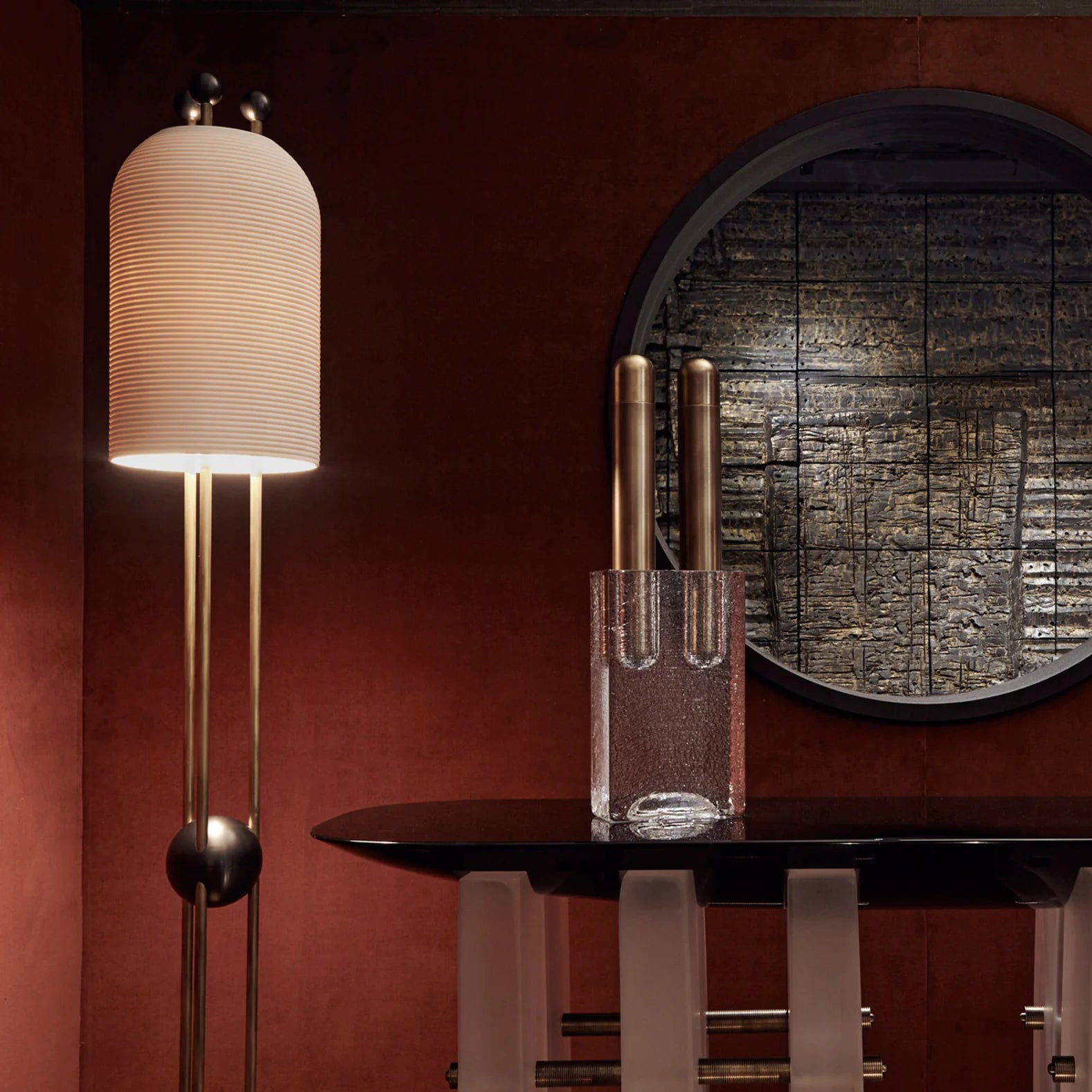 Retro Lantern Glass Floor Lamp